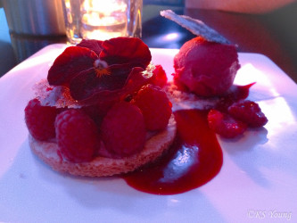 Raspberry Tart - the night's featured dessert