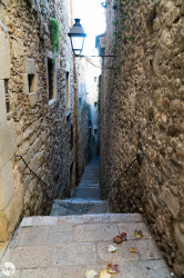 Narrow street in the medieval section of Girona