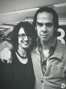 Posing with Nick Cave at lucky carousel 13, San Francisco Airport