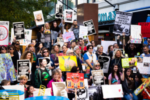 A boisterous turnout for Seattle's Global March for Elephants and Rhinos